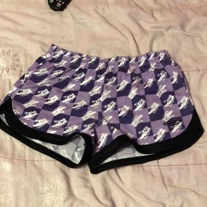 Purple checkered shorts
